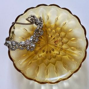 Amber Depression Glass Catch All Dish